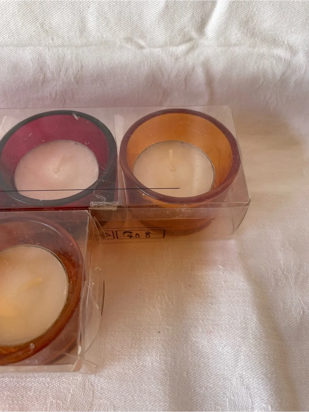 IKEA SKÄMT Pastel Tea Light Candles in Pink, Red and Orange - 8